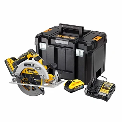 Image de dewalt Scie circulaire xr 18v sans fil advantage 5ah li ion brushless 190 mm dcs573h2t qw