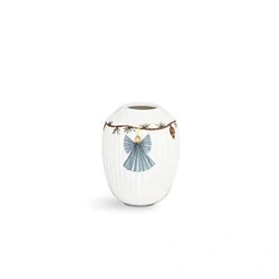Image de Kähler Vase H10.5 cm Hammershøi Christmas Fait Main avec Peinture à l&#039;aquarelle, Blanc
