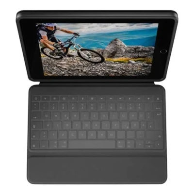 Image de Logitech Rugged folio Clavier et étui Connecteur Apple Smart QWERTZ Allemand graphite pour iPad Wi Fi 10,2