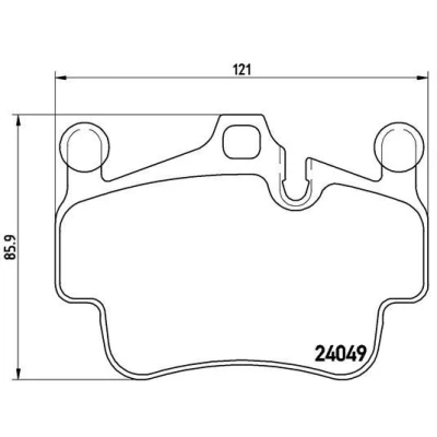 Image de BREMBO P 65 015 Jeu de plaquettes frein préparé pour indicateur d&#039;usure avec masses d&#039;équilibrage, sans accessoires PORSCHE: Cayman, 911 Coupe