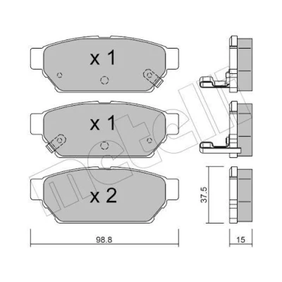 Image de Kit de plaquettes frein, frein à disque METELLI 22 0396 0
