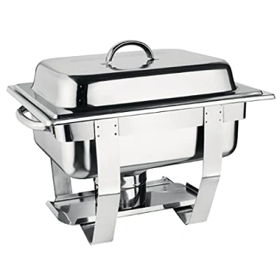 Image de Olympia Chauffe plats Milan en acier inoxydable 1/2 GN, 3,7 litres, Argent, Comprend un couvercle isolant thermique, bac à eau, nourriture, cadre, support de carburant, CN607