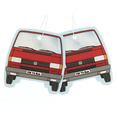 Image de BRISA VW Collection Distributeur de parfum rafraîchissant en forme d&#039;arbre à motif Volkswagen T4 Bus (Vanille/Rouge/Ensemble 2)