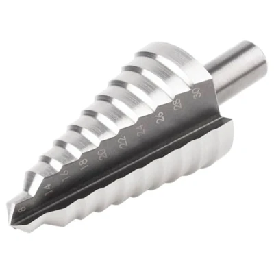 Image de wolfcraft 2516000 1 Foret Étagé Diamètres Graduels 8 30 mm, Hss, Queue 10 Mm avec Pointe D&#039;amorçage 3 Tranchants, Longueur Utile 52,5