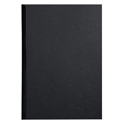 Image de Exacompta Réf. 27801E Paquet de 25 plats pour couvertures Forever en carte rigide grain cuir 270g/m2 reliure A4 convient à tout type Noir