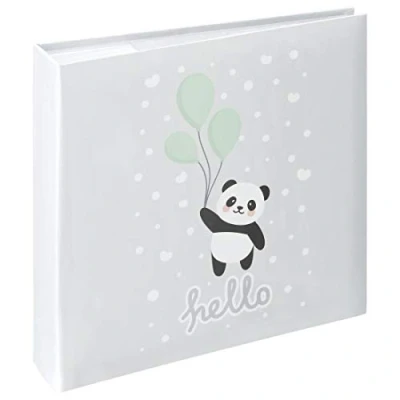 Image de Hama album photo &quot;Hello Panda&quot; (pour 200 photos au format 10 x 15 cm, petit de taille 22,5 22 100 pages blanches, panda, avec emplacement pour CD, élégant) Turquoise/Noir/Blanc