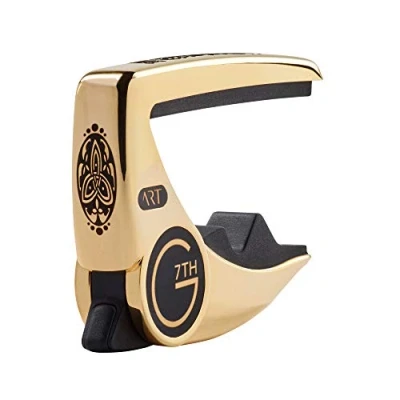 Image de G7th Performance 3 Art Capodastre pour Guitare acoustique et électrique Plaque d&#039;or 18kt celtique 63g/2,2oz. Low profile and non intrusive