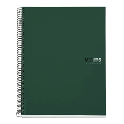 Image de Miquelrius Carnet L&#039;Original, 6 Bandes Couleurs, A4, 150 Feuilles Règles 7 mm, Papier Microperforé 70 g, 4 Trous, Couverture Polypropylène Opaque, Couleur Vert