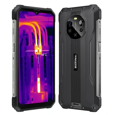 Image de Blackview 5G Objectif Thermique Smartphone Incassable BL8800 Pro, 50MP Caméra Quadruple, Dimensity 700 8Go+128Go, 6.58&#039;&#039; FHD+, 8380mAh 33W Charge Rapide, IP68 Robuste Téléphone Débloqué GPS NFC Noir