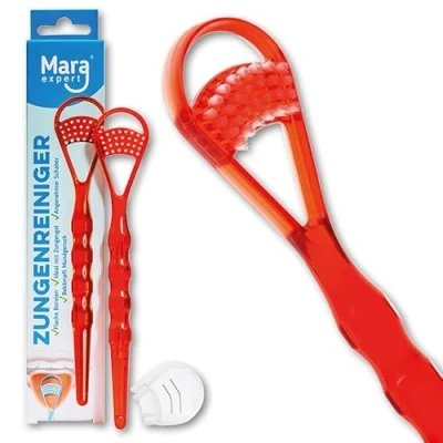 Image de MARA EXPERT Nettoyeur de langue professionnel pour une respiration sûre, brosse à et grattoir en 1, élimine les dépôts bactériens la nettoie profondeur, douceur