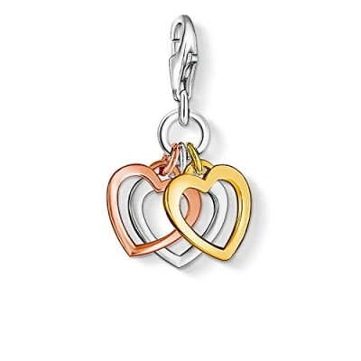 Image de Thomas Sabo Femmes Pendentif Charm Coeur Club Argent Sterling 925 plaqué or jaune et rose 18 carats 0959 431 12