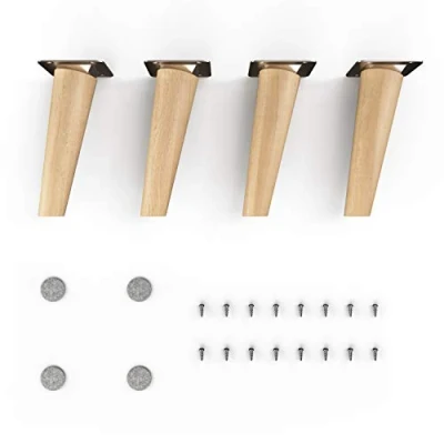 Image de Pieds de meuble en bois sossai® Clif Round Finition à l&#039;huile Hauteur: 15 cm HMF2 rond, conique (conception inclinée) Matériau: massif (hêtre) pour chaises, tables, placards, etc.