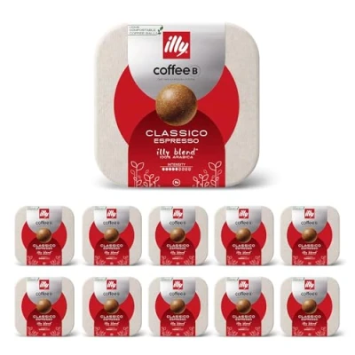 Image de 90 Coffee Balls Classico Espresso by Illy Boules de Café haut gamme 100% compostable Spécialement conçues pour l&#039;utilisation la machine à CoffeeB Royal