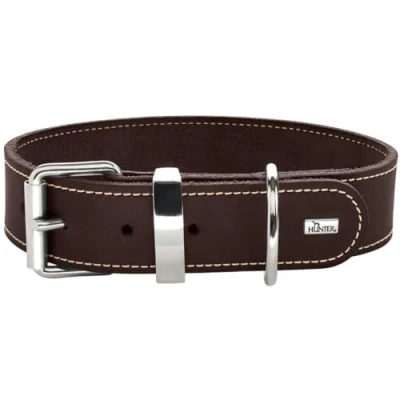 Image de HUNTER Aalborg Special Collier pour Chien en Cuir résistant et Confortable Marron foncé Taille 70 (L XL)