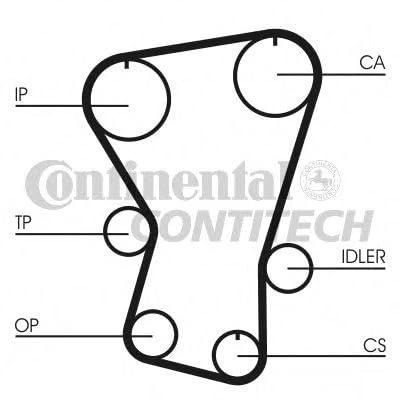 Image de CONTITECH CT677 Courroie De Distribution 133 22,1 FIAT: Panda I 3/5 portes, Uno 127 portes