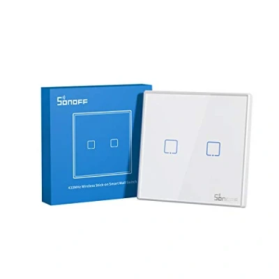 Image de SONOFF 433MHz Télécommande RF sans fil 86 Type Panneau mural Sticky 2 Gang