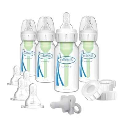 Image de Dr. Brown&#039;s Options+ Ensemble de biberons anti coliques à débit lent pour prématuré et nouveau né avec 118 ml HappyPaci