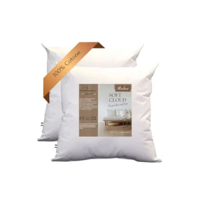Image de GM Coussin de canapé 40x40 décoratif d&#039;intérieur 2 pièces Rembourrage 100% Coton Frais hypoallergénique et Respirant Fabriqué en Italie