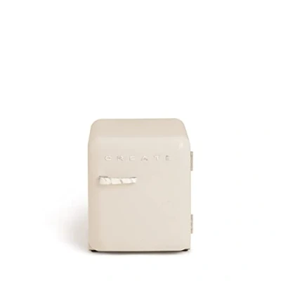 Image de CREATE / RETRO FRIDGE 50 SILVER/Réfrigérateur blanc cassé poignée marbre/ 85W, minibar, une étagère, design rétro, cm, deux étagères, capacité de 48L, basse consommation, 50x44x49,8 cm