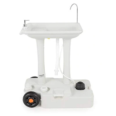 Image de Stagecaptain PSW 30 Pro Quixie Lavabo Portable pour Camping Station de Lavage Mobile l&#039;extérieur Voyage avec réservoir d&#039;eau à Pompe mécanique Distributeur Savon Évier et Fonction Chariot