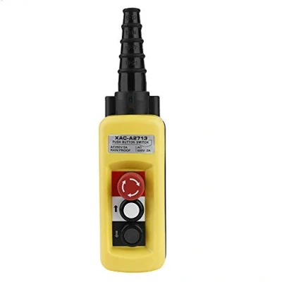 Image de DeWin Commande de Levage Grue,Bouton Poussoir Grue à Chaîne Commutateur Interrupteur Bouton avec Arrêt d&#039;urgence
