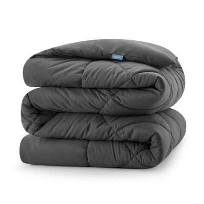Image de CozyLux Couette Tempérée 155x220 cm pour Lit 1 Personne, Édredon 300GSM 4 Saisons, Couverture en Microfibre Hiver et Automne, Chaud, Lavable Machine, 155 x 220, Gris