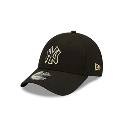 Image de New Era York Yankees MLB Cap Fanaccessoire Basecap Kopfbedeckung Snapback gebogener Schirm Schwarz One Size