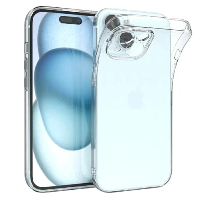 Image de EAZY CASE Coque de protection en silicone pour iPhone 15 Ultra fine Transparente