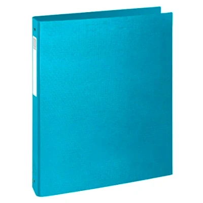 Image de Exacompta Réf. 51652E Carton de 10 classeurs rembordés rigides Teksto 4 anneaux ronds diamètre 30 mm dos 40 dimensions extérieures 32 x 26 cm format à classer A4 couleur turquoise