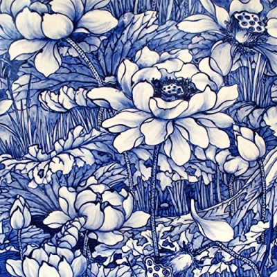 Image de Tischdeko Lot de 20 Serviettes Table en Forme Fleur sur Rose Bleu