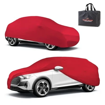 Image de WALSER Bâche d&#039;intérieur pour Voiture Indoor Stretch Plus, Complet l&#039;intérieur, étanche à la poussière SUV M, Rouge