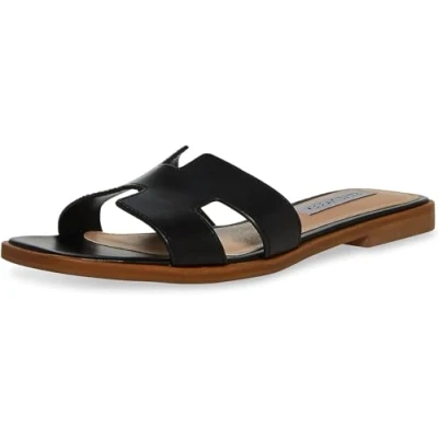 Image de Steve Madden Femme Hadyn Sandale, Cuir Noir, 40 EU