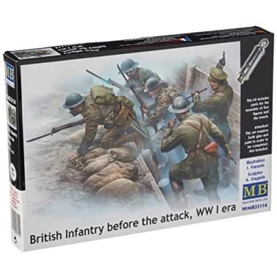 Image de Masterbox Kit de Construction British Infantry/Before The Attack/ère la Première Guerre Mondiale à l&#039;échelle 1:35 (Gris)