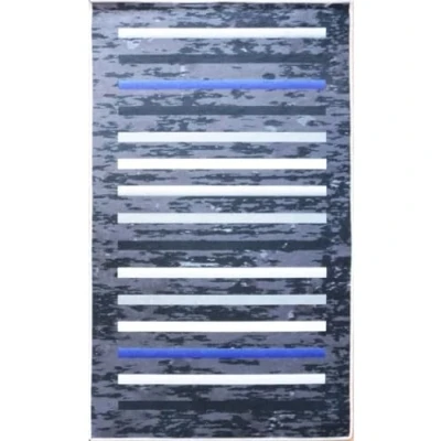 Image de Mani Textile Tapis Rayures Noir Dimensions 160x230