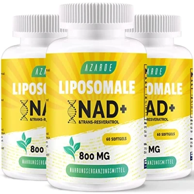 Image de Liposomal NAD+ &amp; Trans Resveratrol 800mg Softgels, NMN Alternative Plus Efficace Que NMN, Haute Absorption, Supplément Réel pour la Réparation Cellulaire