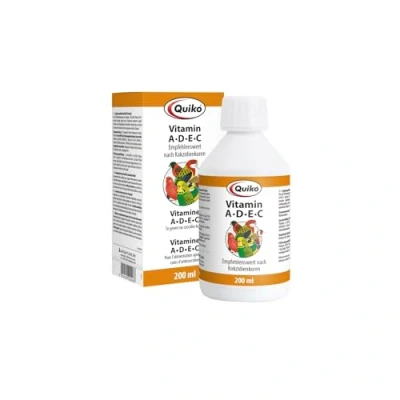 Image de Quiko Vitamine A D E C 200ml pour l&#039;Apport de Vitamines aux Oiseaux d&#039;Ornement, Pigeons Voyageurs et Poules après les Cures Coccidies Idéal en Situation Stress