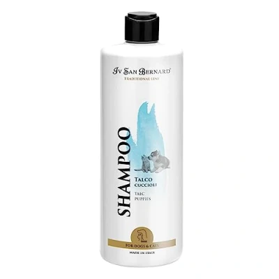Image de Shampooing au talc pour chiens et chats Ligne traditionnelle 1L Spécial Chiots Action nettoyante douce Non irritant la peau Hygiène IV San Bernard