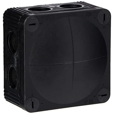 Image de Wiska Combi 308/5 Boîte de jonction étanche avec bornes à vis 5 pôles 4,0 mm² et 8 entrées câble auto scellantes (IP66 32 A l : 85 x P 51 mm)