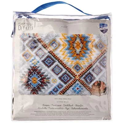 Image de Kit au point noué, Canevas grosse trame unifil peint à la main:, 52% coton, 48% polyester,Fil: Fagots 100% acrylique, 18 mailles/10 cm,Instructions dans huit langues, Photo, Crochet,