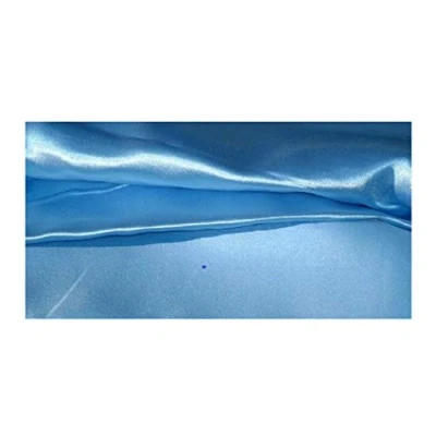 Image de Tissu en satin soyeux polyester pour robe de soirée Bleu clair/bleu ciel/bleu clair