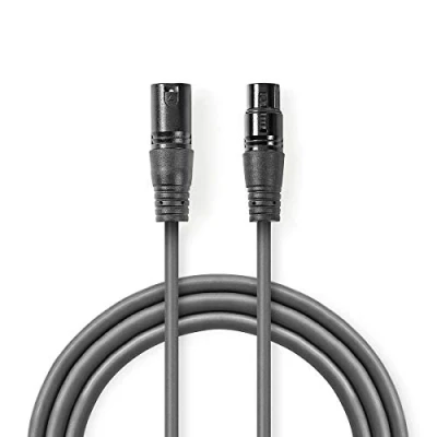 Image de NEDIS Câble DMX numérique 110 Ohms OS XLR 3 broches mâle 1,5 Gris