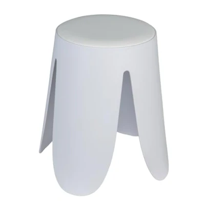 Image de WENKO Tabouret de salle bain Comiso, supporte jusqu&#039;à 180 kg, avec assise rembourrée et pieds antidérapants, Ø 44,5 x 46 cm, blanc