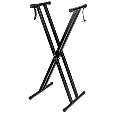 Image de QWORK® support de clavier , piano électrique, structure en X, 7 niveaux réglables