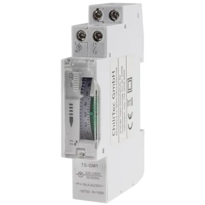 Image de Horloge programmable journalière pour baie de montage, 24 heures 15 min Steps 230 V, max. Boîtier électrique 3500 W segment encastrable profilé chapeau.