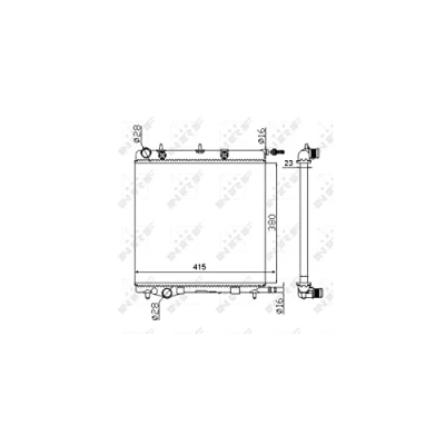 Image de NRF 50430A Radiateur du moteur Aluminium 415 380 23 FULL KIT ailettes jointes mécaniquement CITROËN: C3 I 3/5 portes, II, C2 portes