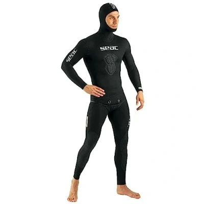 Image de SEAC Black Shark Combinaison de pêche sub et apnée en néoprène 5 mm, Deux pièces, intérieur Fendu Homme, 0010362250080A, Noir, L