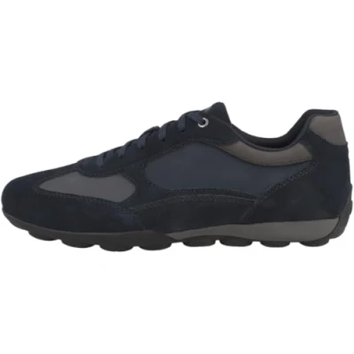 Image de Geox U Snake 2.0 C Baskets basses, Homme, Taille: 42, Navy Cuir et textile
