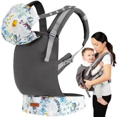 Image de MoMi COLLET Porte bébé pour enfants de 3 à 48 mois (poids 4 20 kg), 2 positions portage avec 6 points réglage, capuche et appui tête enfant