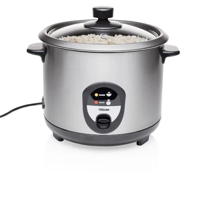 Image de Tristar Cuiseur à riz, 1,5 L, riz pouvant accueillir jusqu&#039;à 10 personnes sans le brûler, avec fonction maintien au chaud, 500 W, noir, acier inoxydable, RK 6127