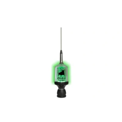 Image de Sirio antenne Bull Trucker 5000 LED, CB véhicule, fréquence 27 30 MHz, Puissance maximale 5 000 Watts (Icas), Stylet Inoxydable, Hauteur 1 665 m, câble 4 m fourni, INOX/Vert/Noir